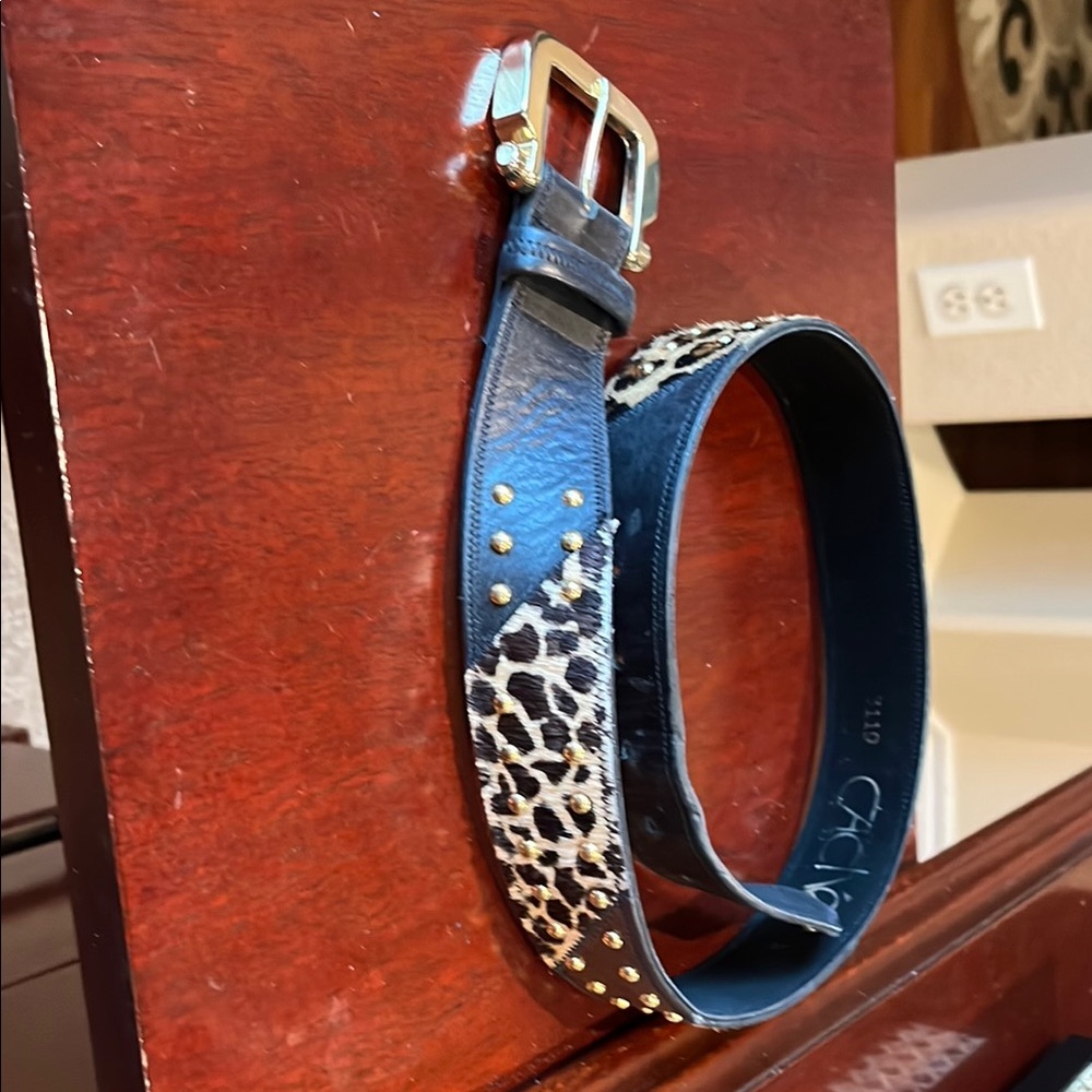 Cache Black and Gold Belt with Elegant Design